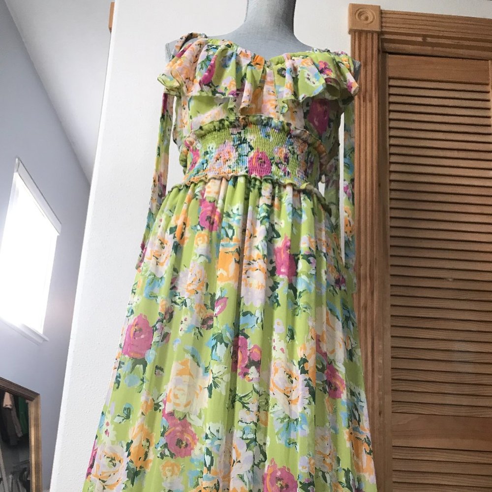 Maxi Smocked Floral Teatime Tiered Sundress